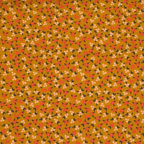 Organic Knit - GOTS - Flowers - Ochre