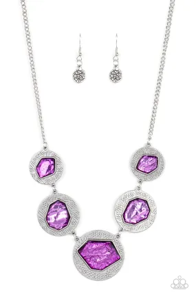 Paparazzi Raw Charisma Purple Short Necklace - P2ED-PRXX-053XX