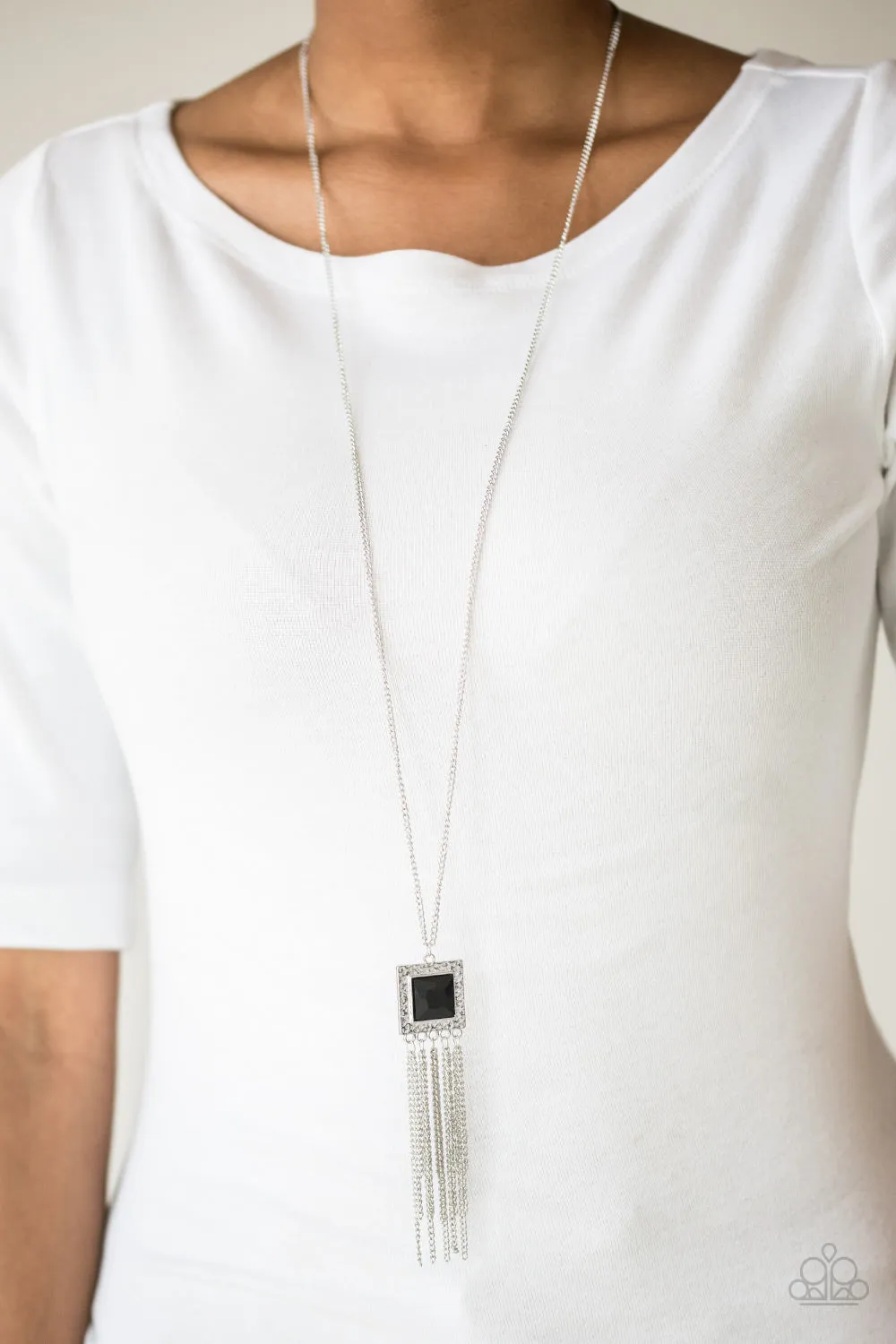 Paparazzi Shimmer Sensei Black Long Necklace