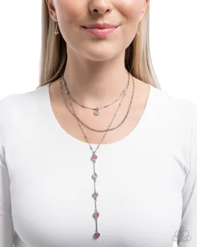 Paparazzi Valiant Valentine - Pink Necklace P2RE-PKXX-450XX