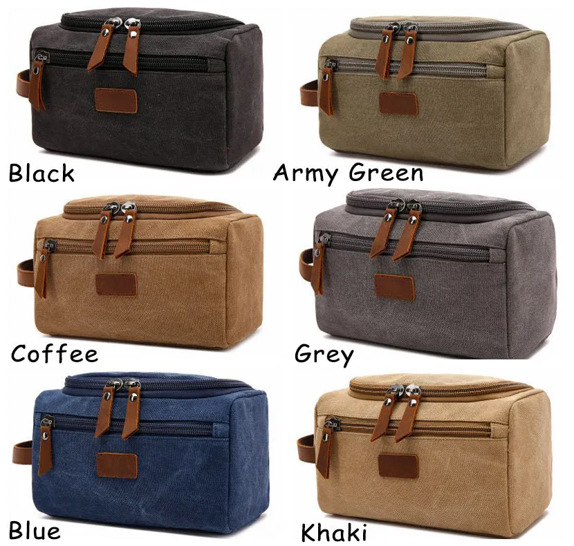 Personalized Canvas Dopp Kit Bag Canvas Toiletry Bag Monogram Mens Toiletry Bag Canvas Gift for Him, Father's Day Gift, Lifetime Canvas Gift