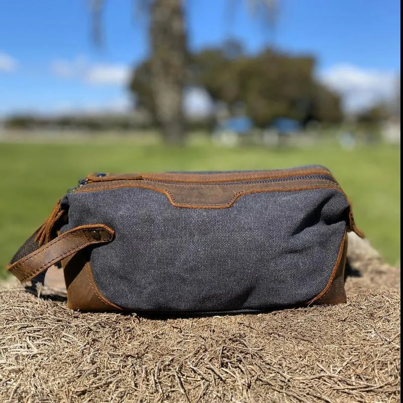 Personalized Toiletry Bag Gifts for Groomsmen, Gift For Him, Custom Dopp Kit, 3rd Anniversary Leather Shaving Kit