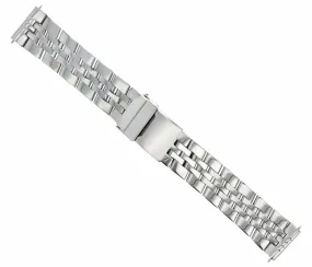PILOT WATCH BAND 22MM SHINY BRACELET FIT BREITLING 5 LINK POLISH ROUND END