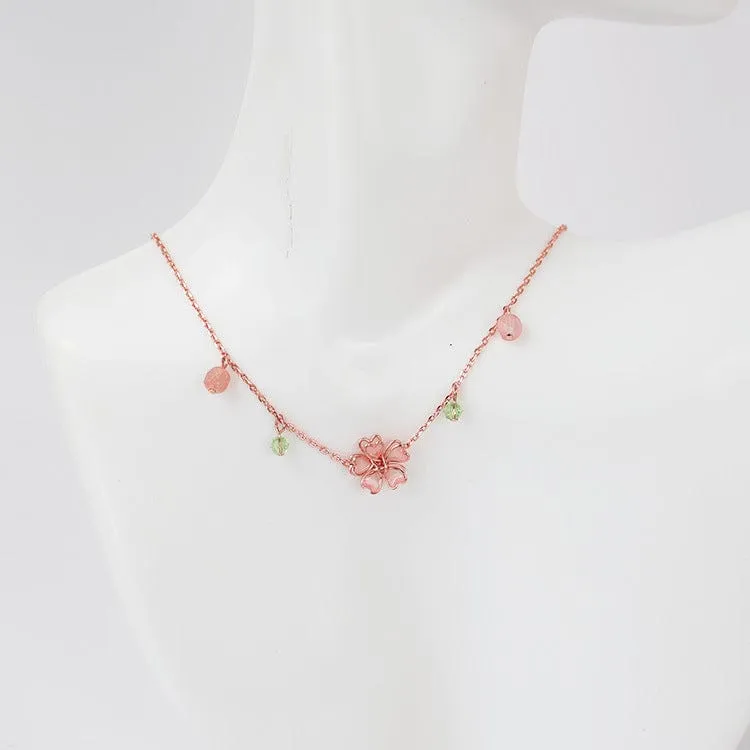 Pink Flower Necklace