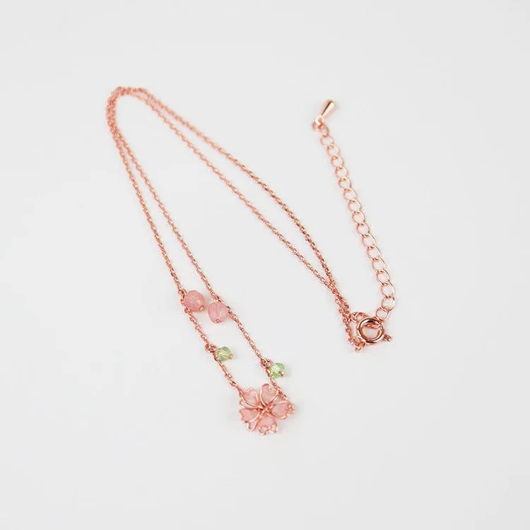 Pink Flower Necklace