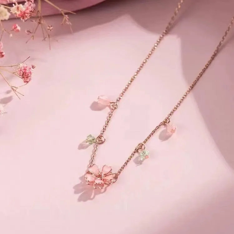 Pink Flower Necklace