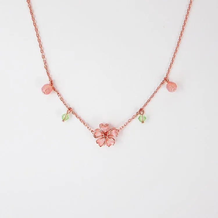 Pink Flower Necklace