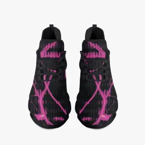 Pink Laser Mesh Knit Bounce Sneakers - Black
