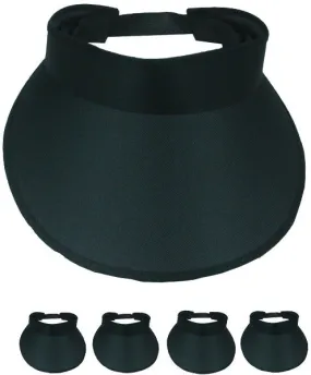 plain black visor women's summer hat Case of 72