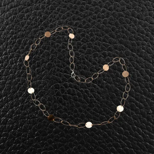 Polished Gold Oval Link Necklace