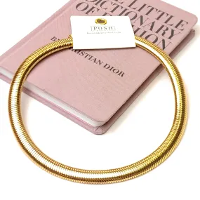 Posh By Pink Panache | Cobra Chain Collar Necklace in Gold