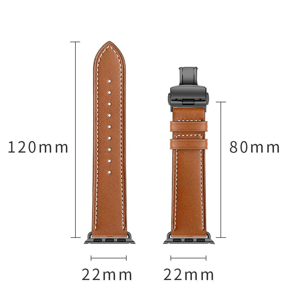 Premium Leather Strap For Apple Watch 8 7 SE 6 5 4 45mm 41mm Ultra 49mm Wrist Band