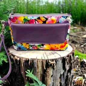 Purple Flower Wristlet