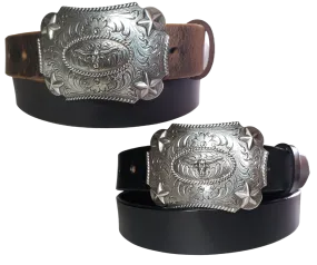 "Lil Longhorn" KIDS/CHILDRENS  Leather Belt/Buckle Combo