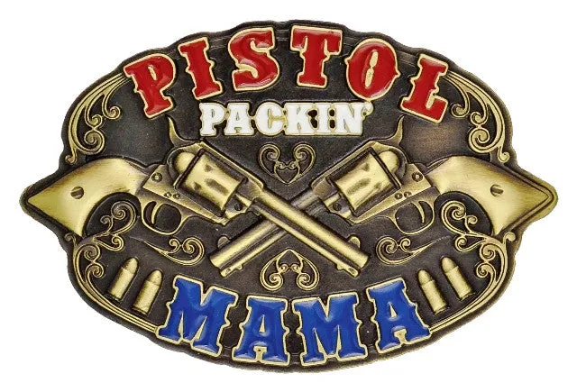 "Pistol Packin' Mama" Western Ladies' Belt Buckle