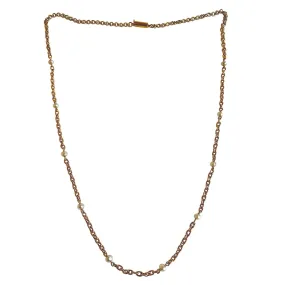 Rare White Natural Pearl & 1920's Chunky Chain