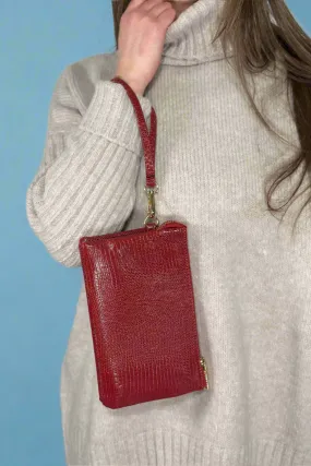 Riley 3 Compartment Crossbody Wristlet - Wine