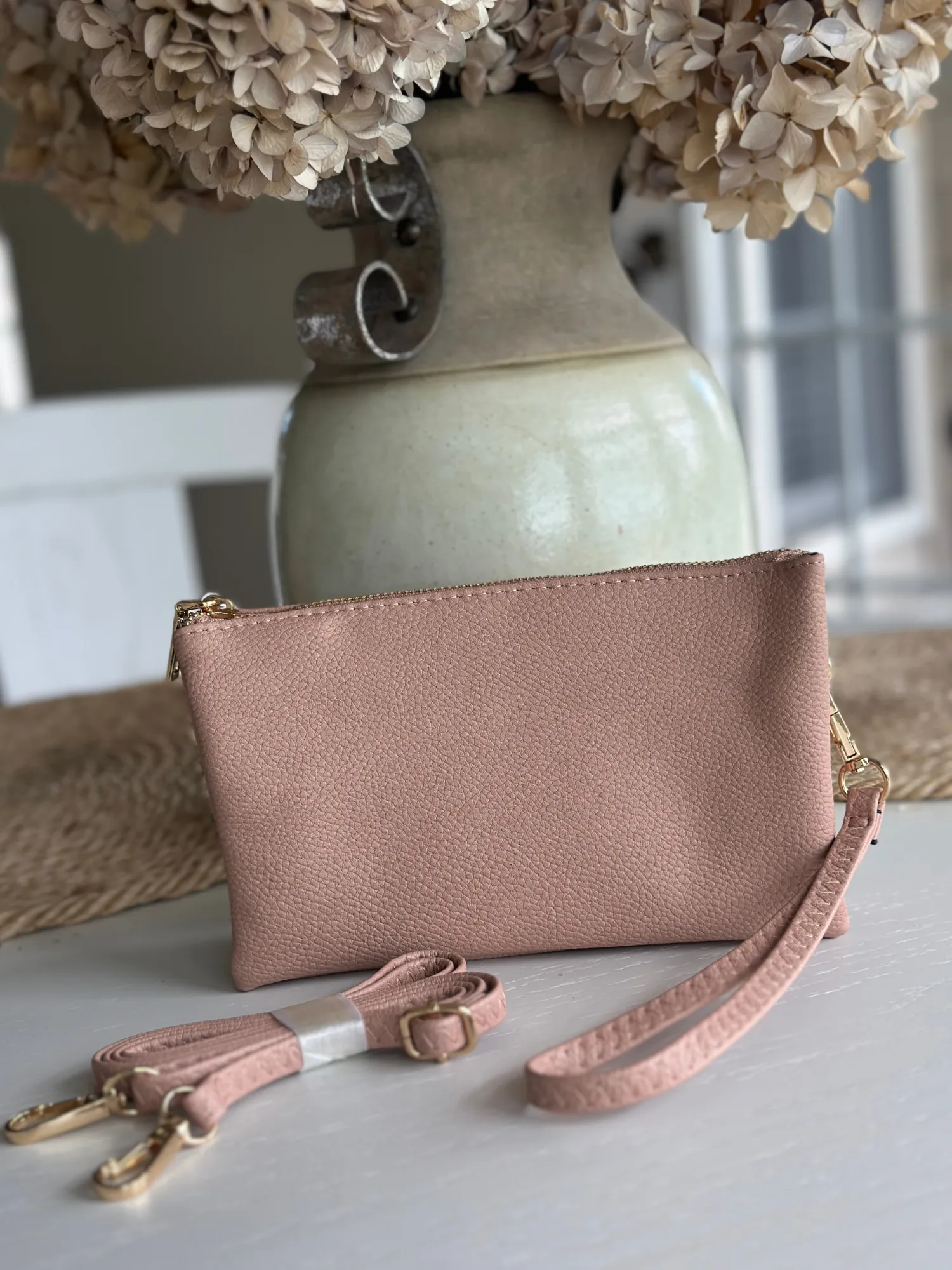 Riley Crossbody Bag in Nude