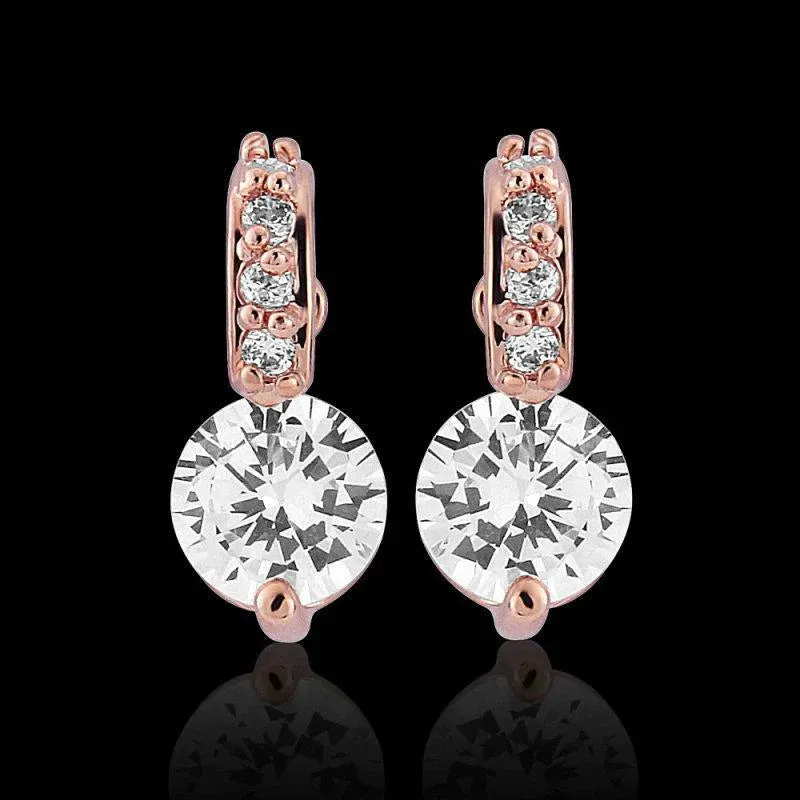 Rose Gold Crystal Bridal Jewellery Set 4021