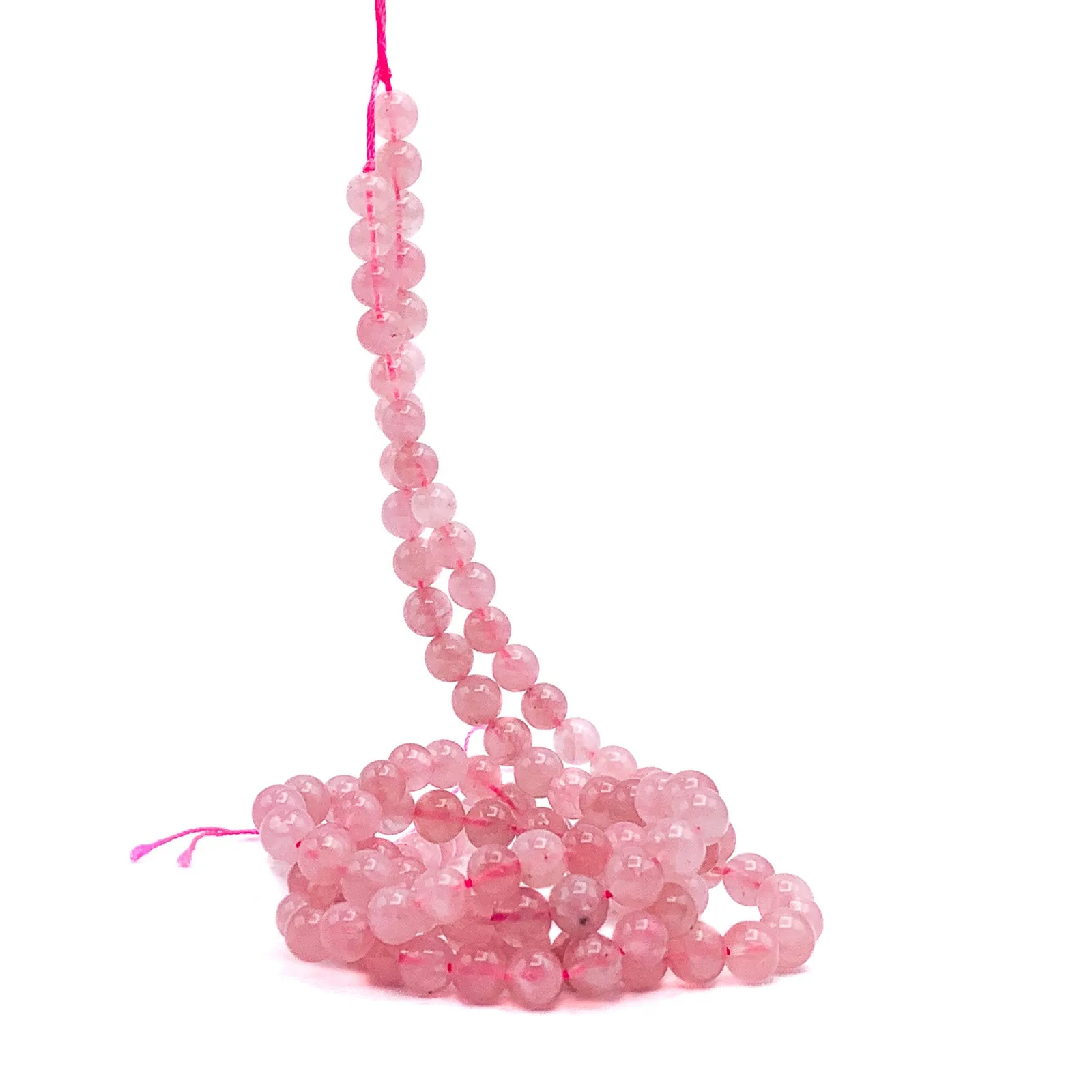 Rose Quartz 6.5mm AAA Smooth Rounds Bead Strand