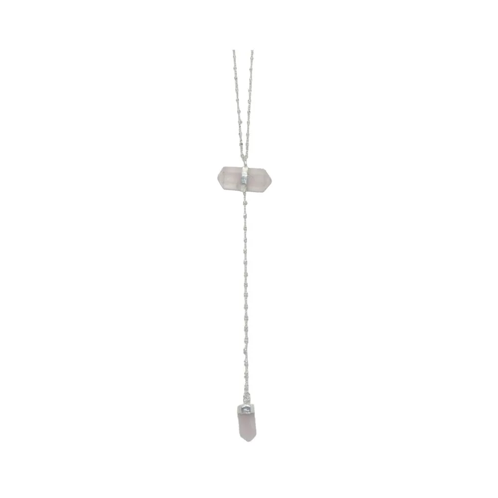 Rose Quartz Double Crystal Necklace