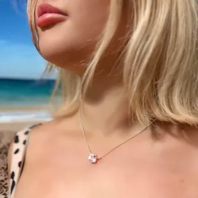 Rose Quartz | Pencil Point Sterling Silver Necklace