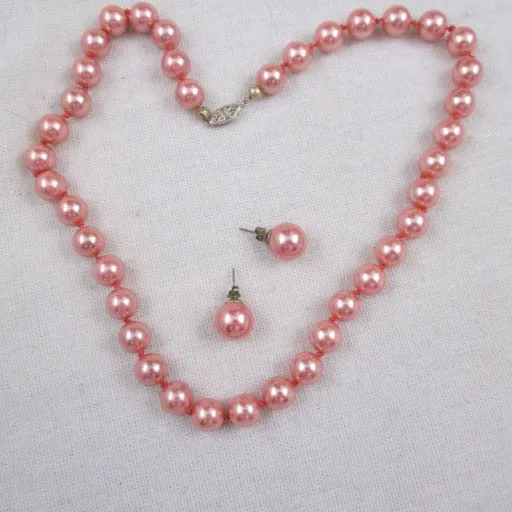 Rose South Sea Pearl Necklace & Earrings  Set