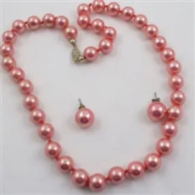 Rose South Sea Pearl Necklace & Earrings  Set