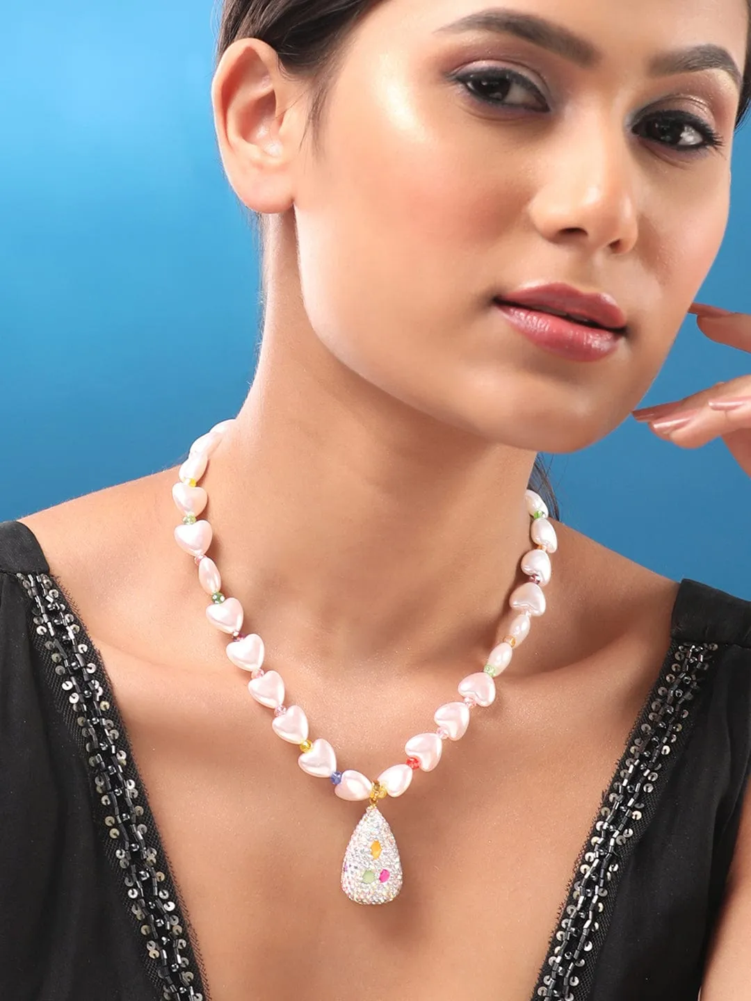 Rubans Voguish String Of Baroque Pearl Necklace