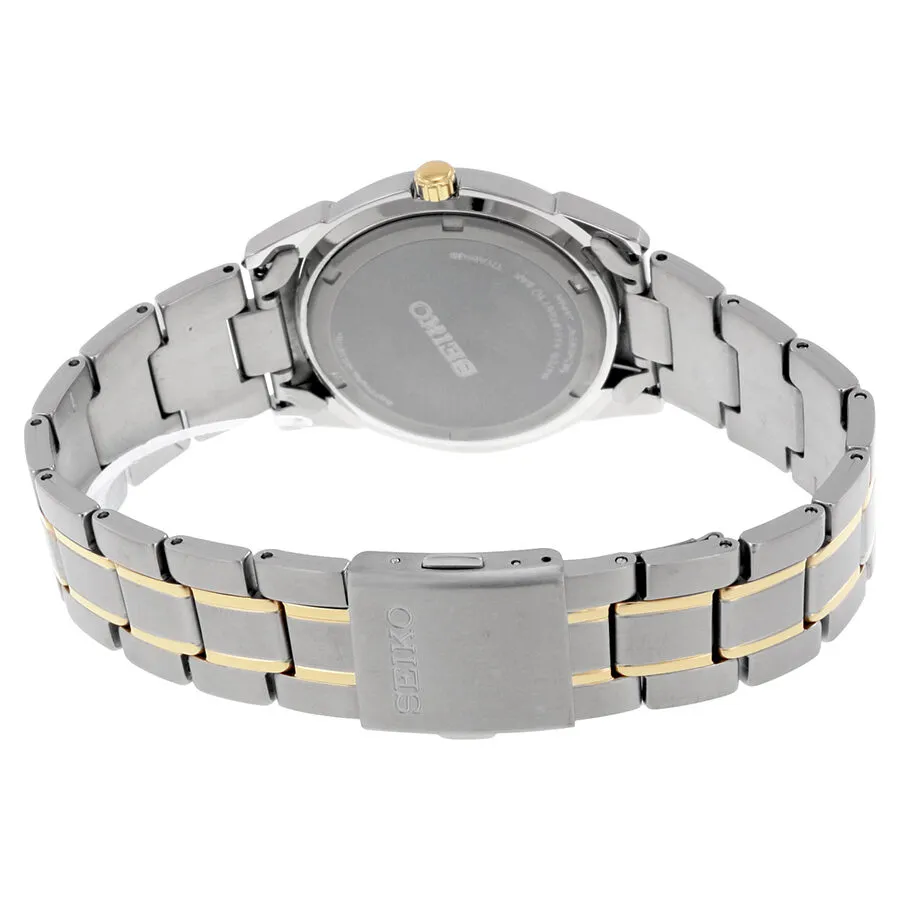 Seiko Black Dial Two-tone Titanium Men's Watch SGG735