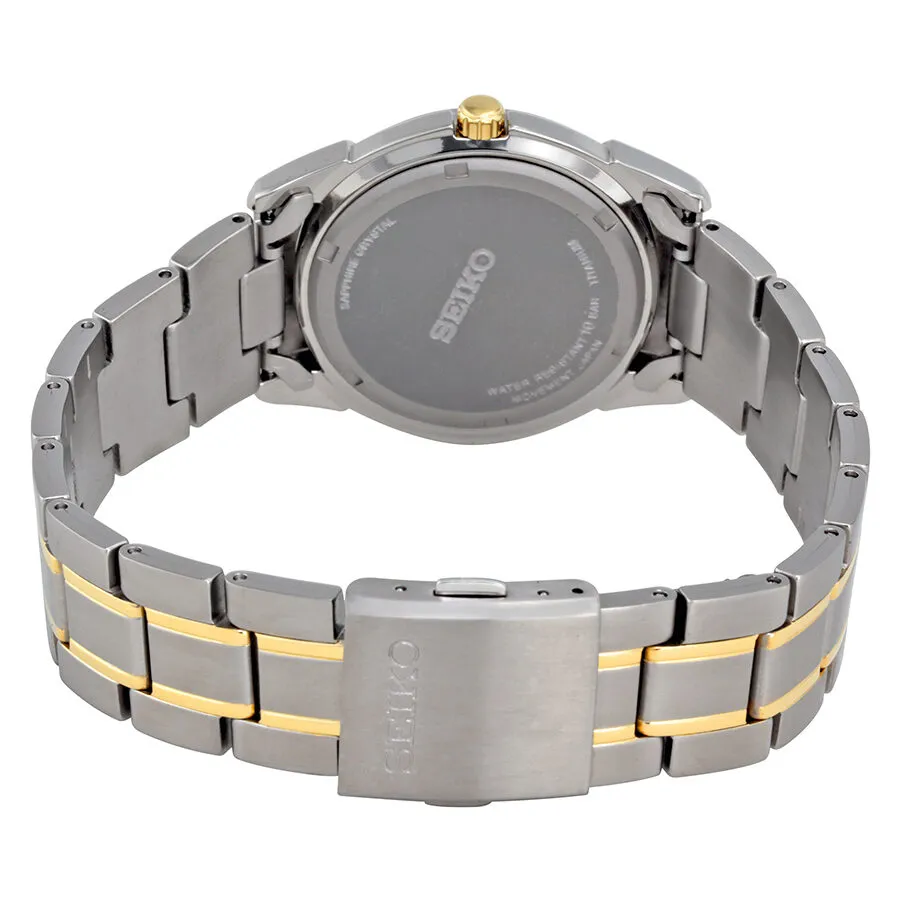 Seiko White Dial Men's Two Tone Titanium Watch SGG733P1