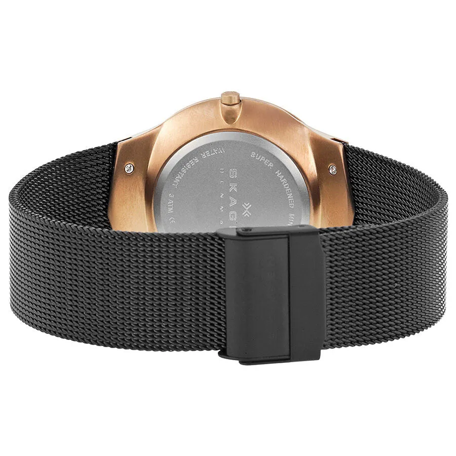 Skagen Rose Gold-plated and Black Mesh Titanium Men's Watch 809XLTRB
