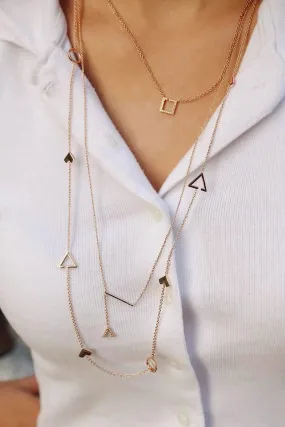 Skyline Radiance: 14K Rose Gold Diamond Layered Necklace