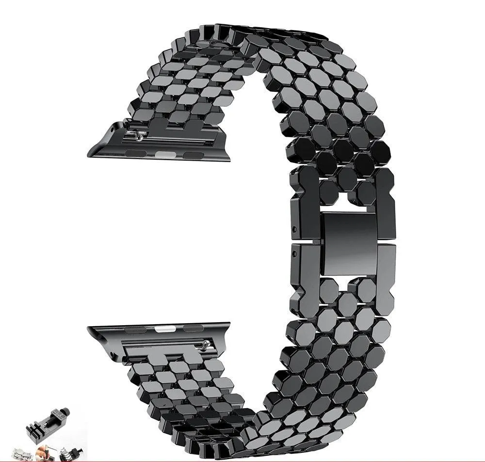 Stainless Steel Hex Watch Band Bracelet for Apple Watch 8 Ultra 49mm 7 6 5 4 3 Unisex Wristband