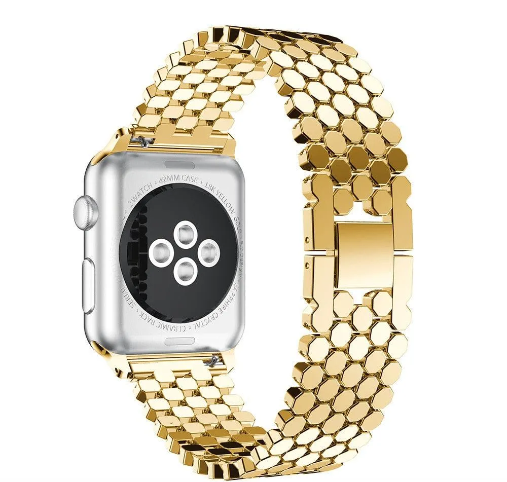 Stainless Steel Hex Watch Band Bracelet for Apple Watch 8 Ultra 49mm 7 6 5 4 3 Unisex Wristband