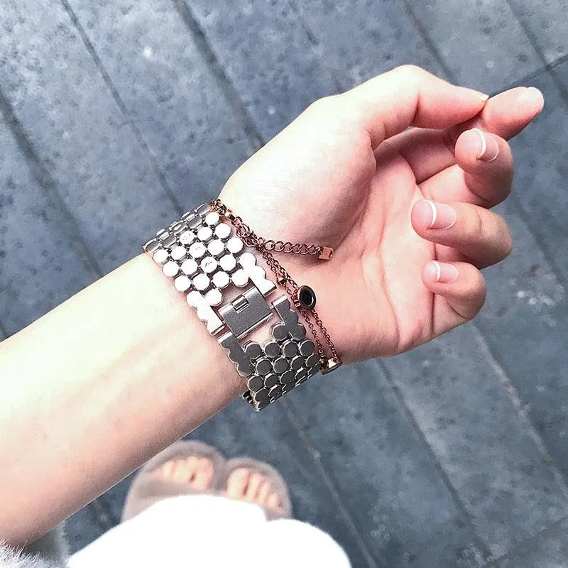 Stainless Steel Hex Watch Band Bracelet for Apple Watch 8 Ultra 49mm 7 6 5 4 3 Unisex Wristband