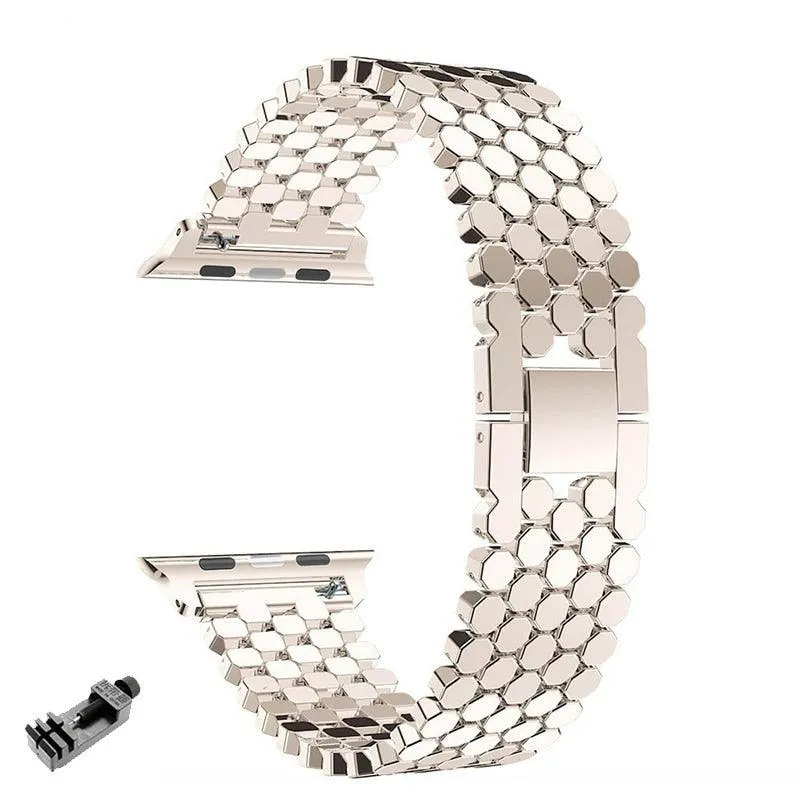 Stainless Steel Hex Watch Band Bracelet for Apple Watch 8 Ultra 49mm 7 6 5 4 3 Unisex Wristband