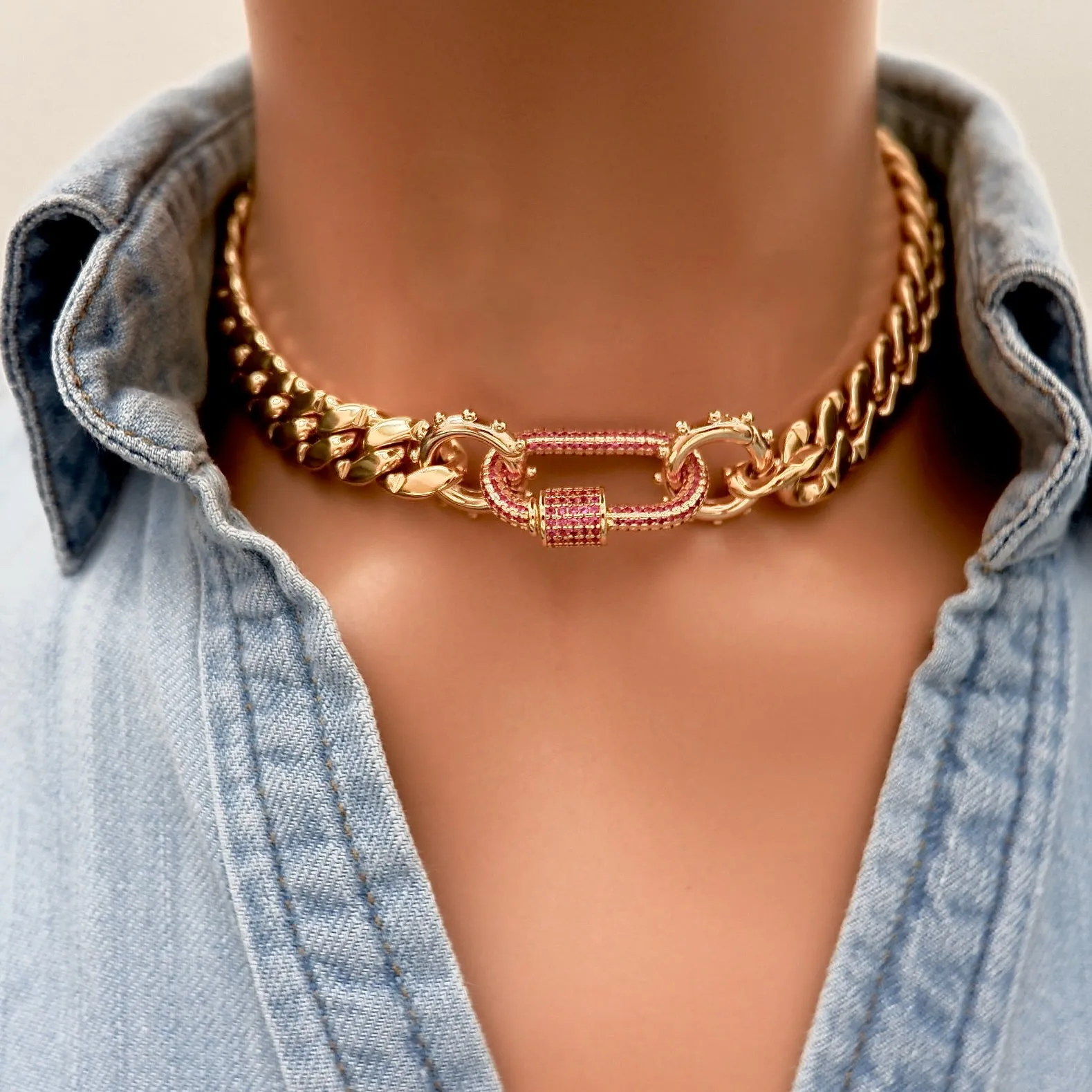 stylish cuban choker necklace
