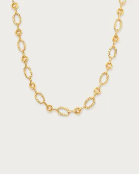 Textured Circle Link Necklace