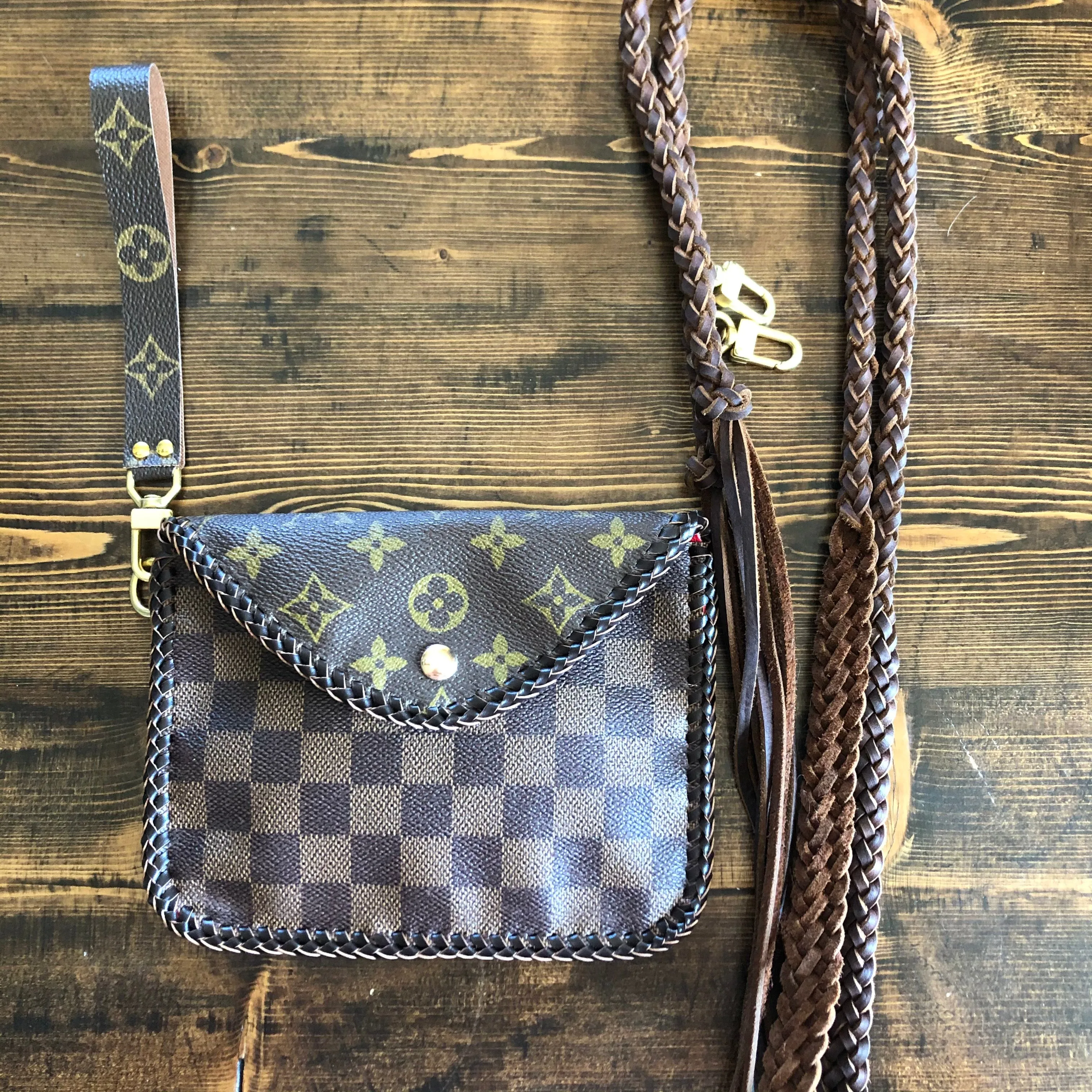 The Falcon - Vintage Damier/Monogram Mix Wristlet/Crossbody/Clutch