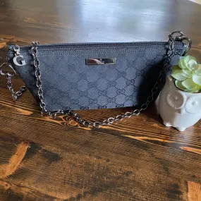 The Junco - Vintage GG Canvas in Black Crossbody