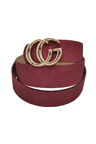THE LUXE NK GLAM GIRL ACCESSORIES COLLECTION - PU TEXTURE METAL BUCKLE BELT - MA0276
