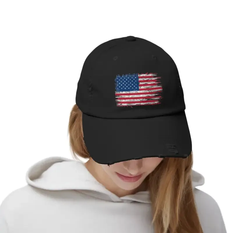 Timeless Distressed Hats with Self Fabric Hideaway Strap