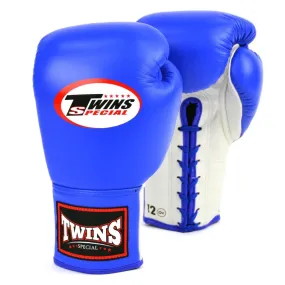 Twins Lace Up Boxing Gloves - Blue