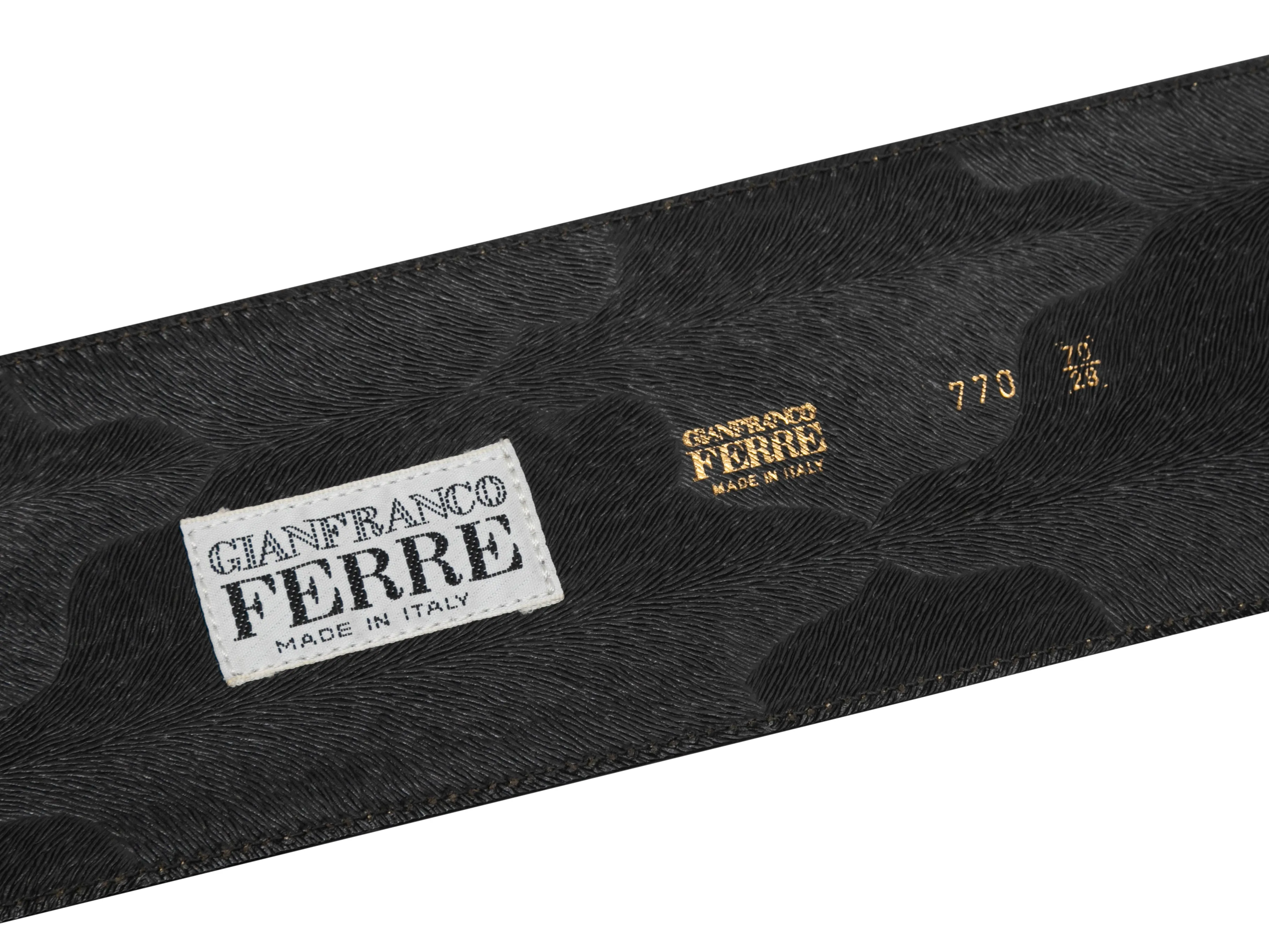 Vintage Black Gianfranco Ferre Wide Leather Belt Size US S
