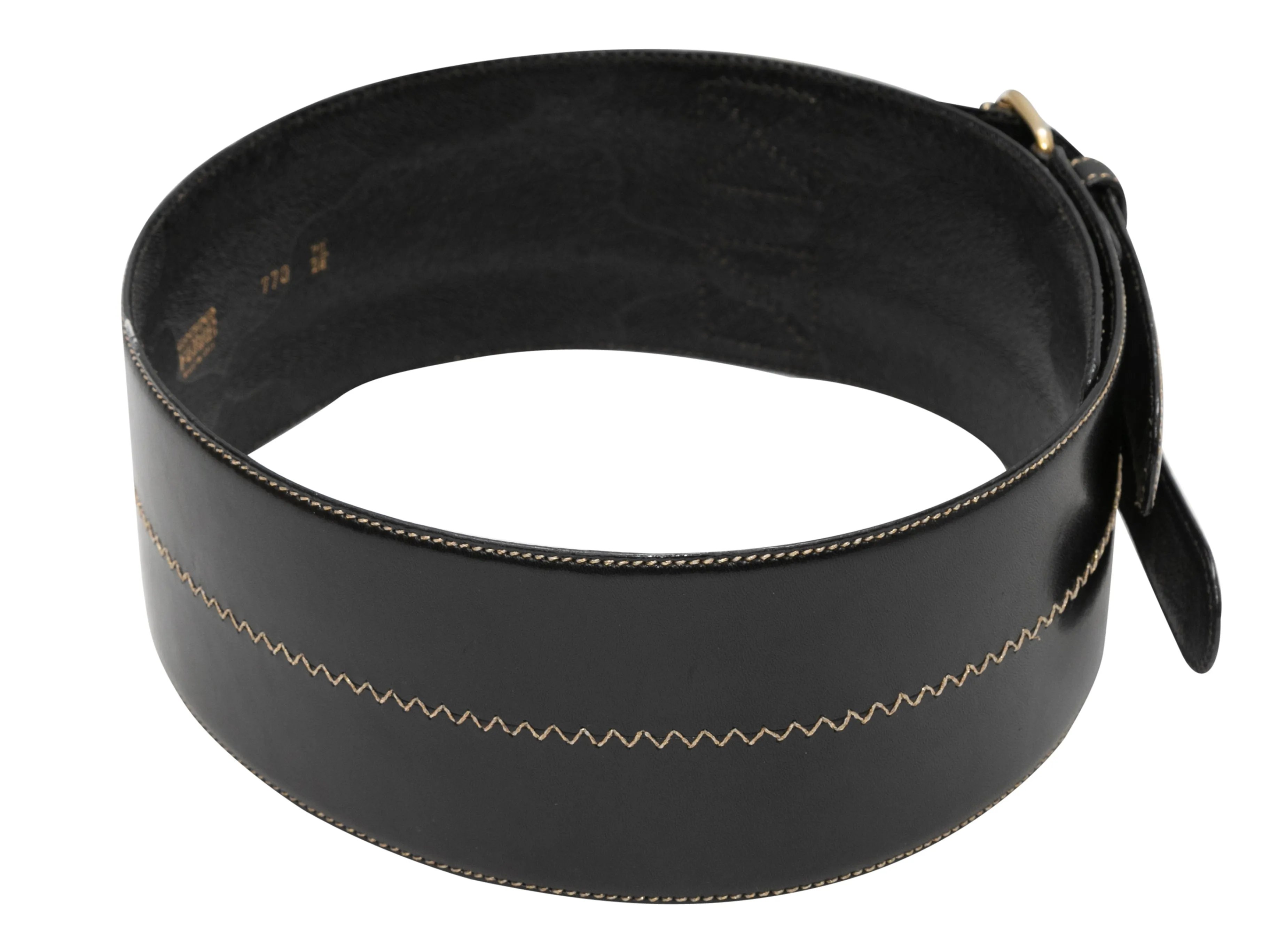 Vintage Black Gianfranco Ferre Wide Leather Belt Size US S