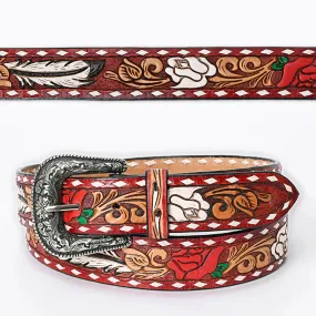 War of Roses Hand Tooled Leather Belt