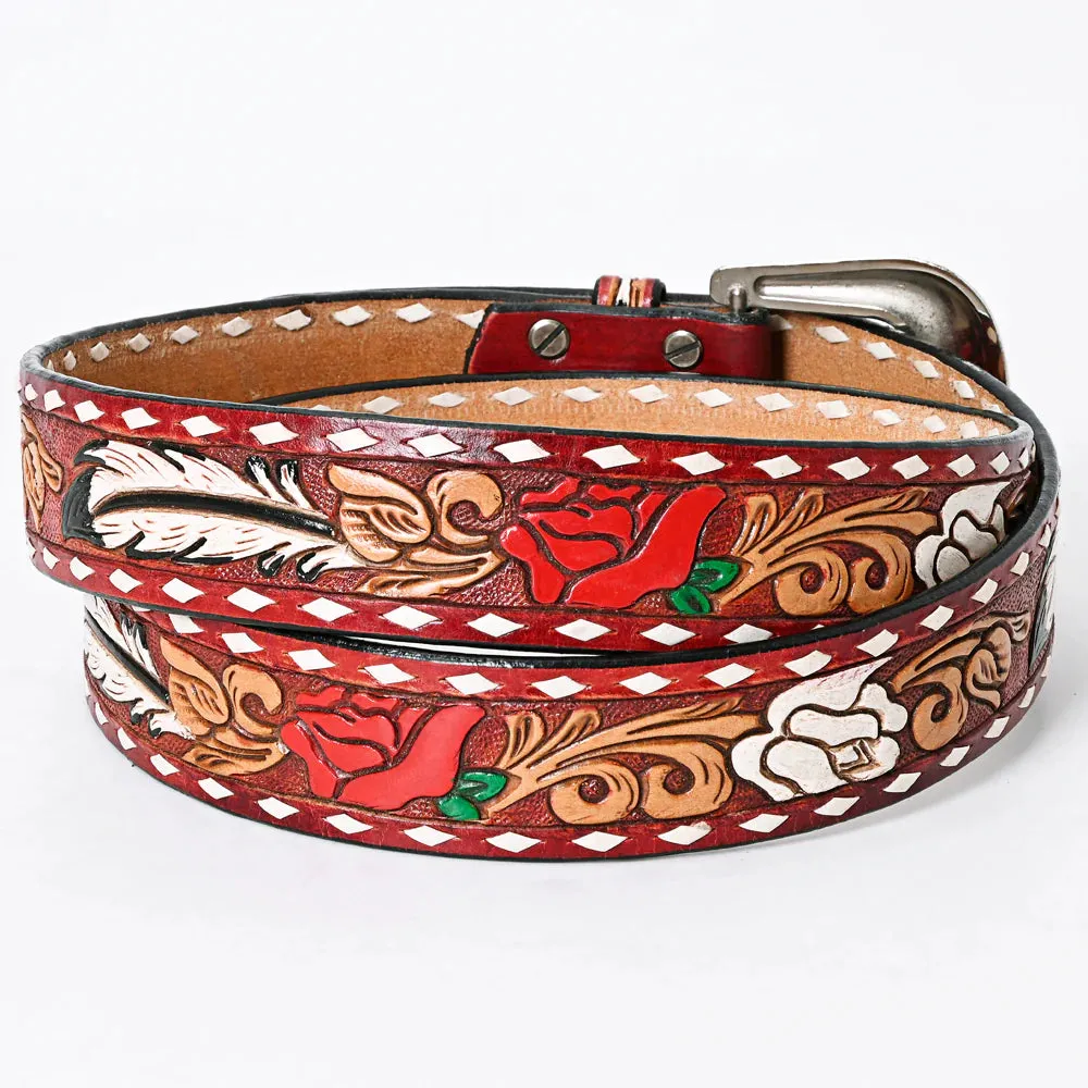 War of Roses Hand Tooled Leather Belt