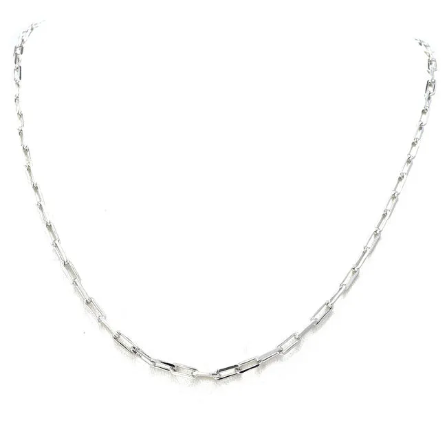 White Gold Filled Linked Chain Necklace
