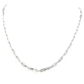 White Gold Filled Linked Chain Necklace